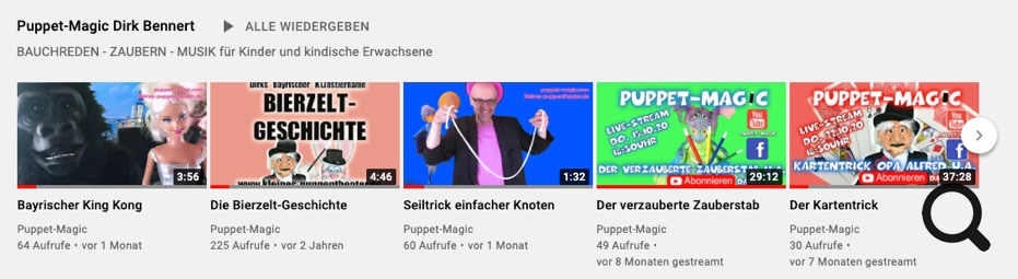 Playlist Youtube Puppet-Magic Dirk Bennert